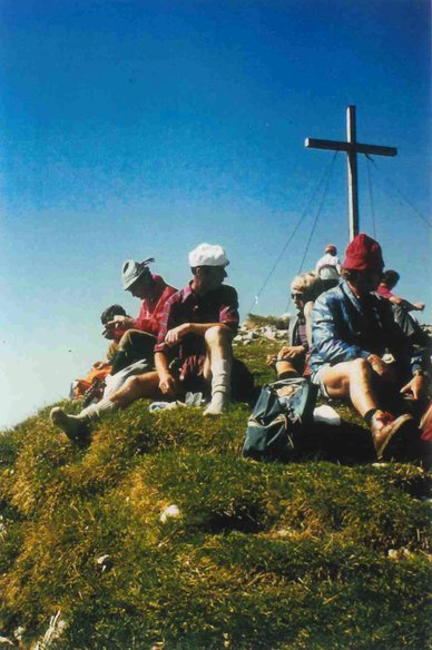Auf der Köllespitze 1976 - von links_Anton Friedl, Sigbert Enzensperger, Dieter Peschel, Heini Unterreiner